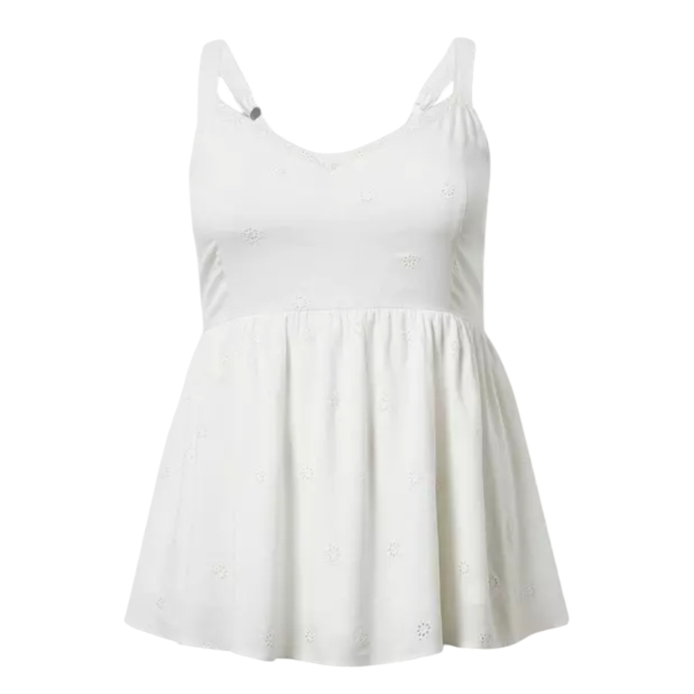 NWT TORRID Eyelet Peplum Cami in Cloud Dancer